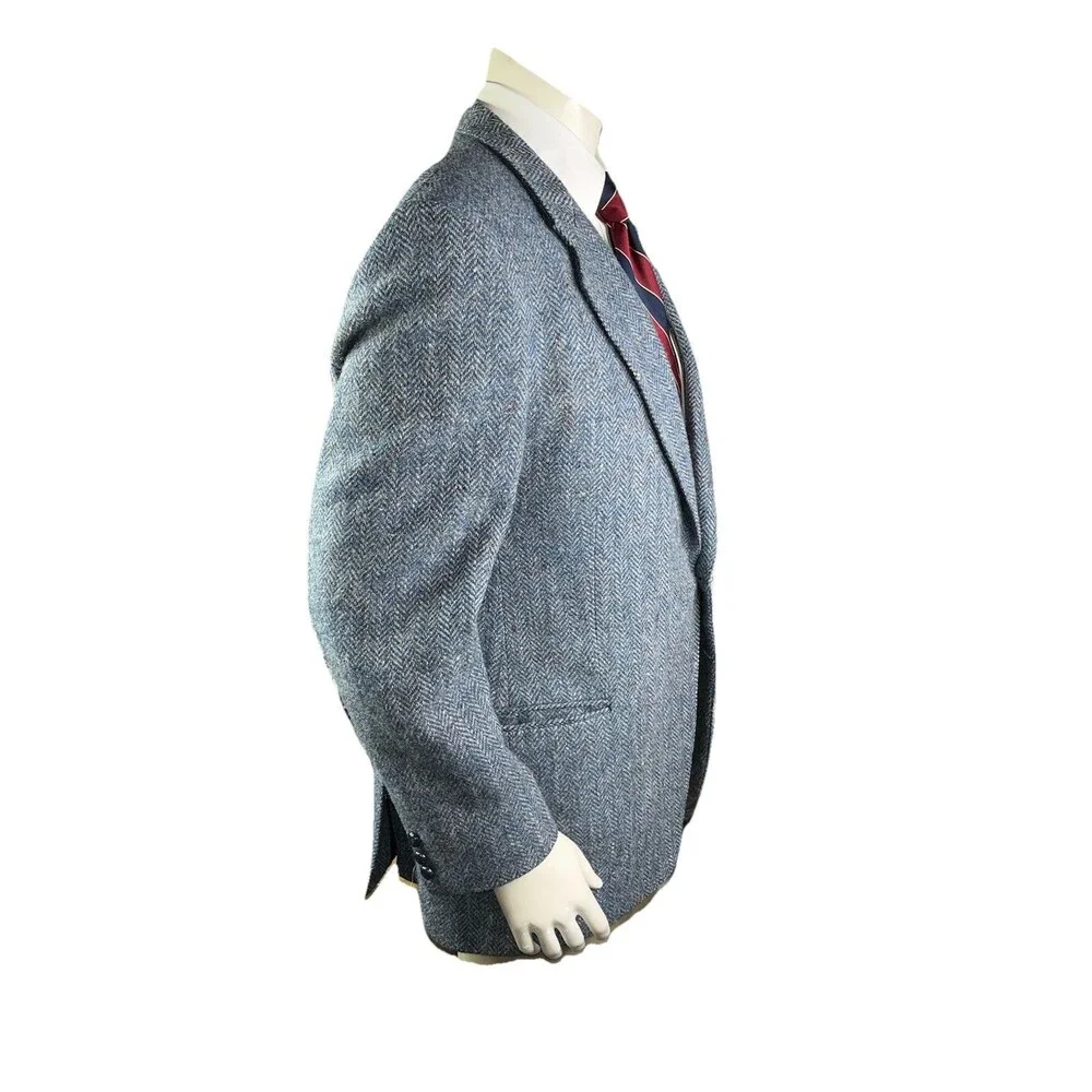 Donelgal Tweed Irish Wool Blazer Men 42R Herringbone Sports Coat Wellington